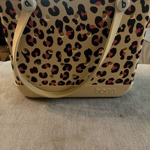 BOGG BAG Leopard Print Tote in Tan, Black and Pink